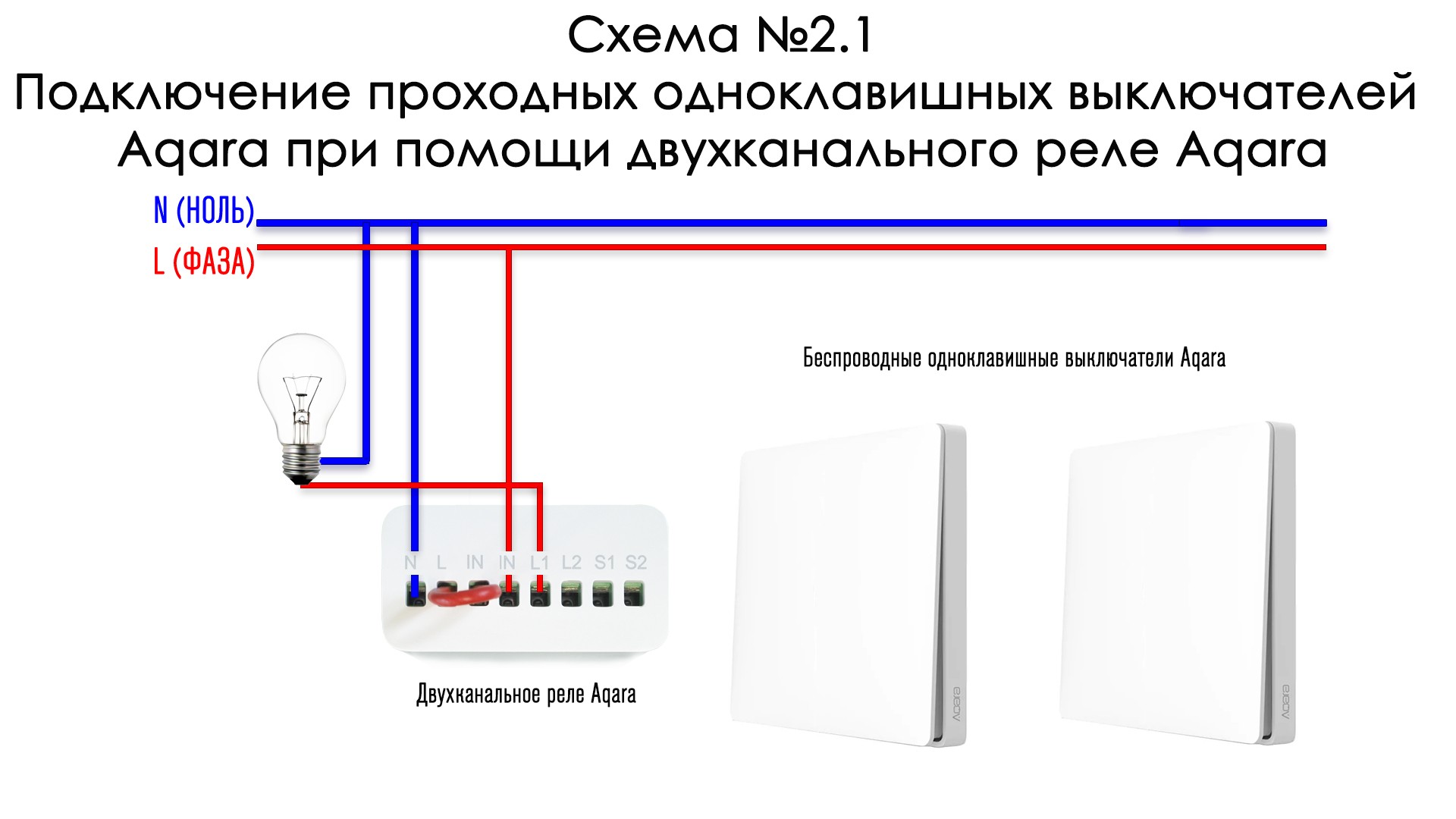 Aqara реле подключение