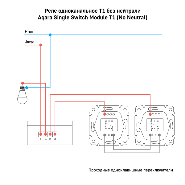 Реле одноканальное (без нейтрали) | Aqara Single Switch Module T1 (No Neutral) — изображение 4