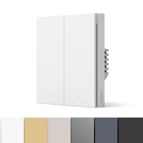 Выключатель двухклавишный без нейтрали | Aqara Smart Wall Switch H1 EU (No Neutral, Double Rocker)