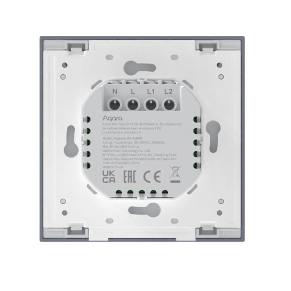 Выключатель двухклавишный с нейтралью | Aqara Smart Wall Switch H1 EU (With Neutral, Double Rocker) — изображение 6